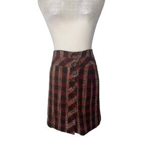 Loft Ann Taylor Vintage Plaid Tweed Pencil Skirt